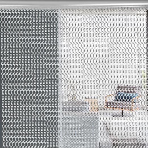 Premium Aluminum Chain Curtain 90x210cm Aluminium Chain Link Fly