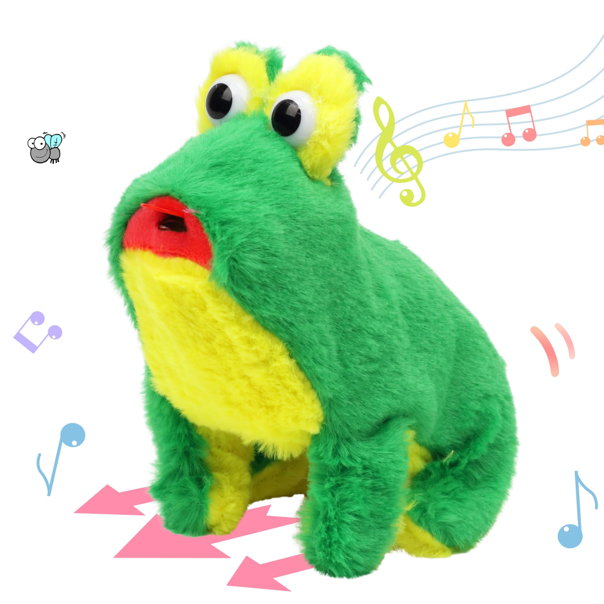 Photo 1 of Hopearl Jumping Croaking Frog Interactive Electronic Pet Leapfrogging Plush Toy with Sounds and Movements Animated Stick Out Tongue Frog Gifts for Toddlers Birthday, 6''
