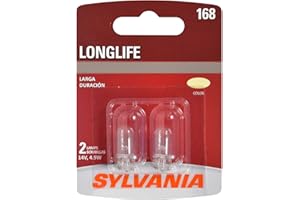 SYLVANIA - 168 Long Life Miniature - Bulb, Ideal for Interior Lighting – Map, Dome, Truck, Cargo and License Plate (Contains 