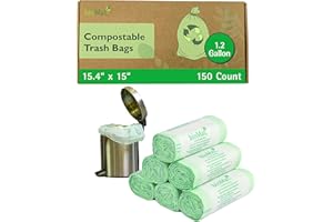 bioMat 1.2 Gallon Compostable Food Scrap Bags, 150 Count, Compost Bags for Countertop Bins, BPI ASTM D6400 and CMA Certified Small Trash Bags