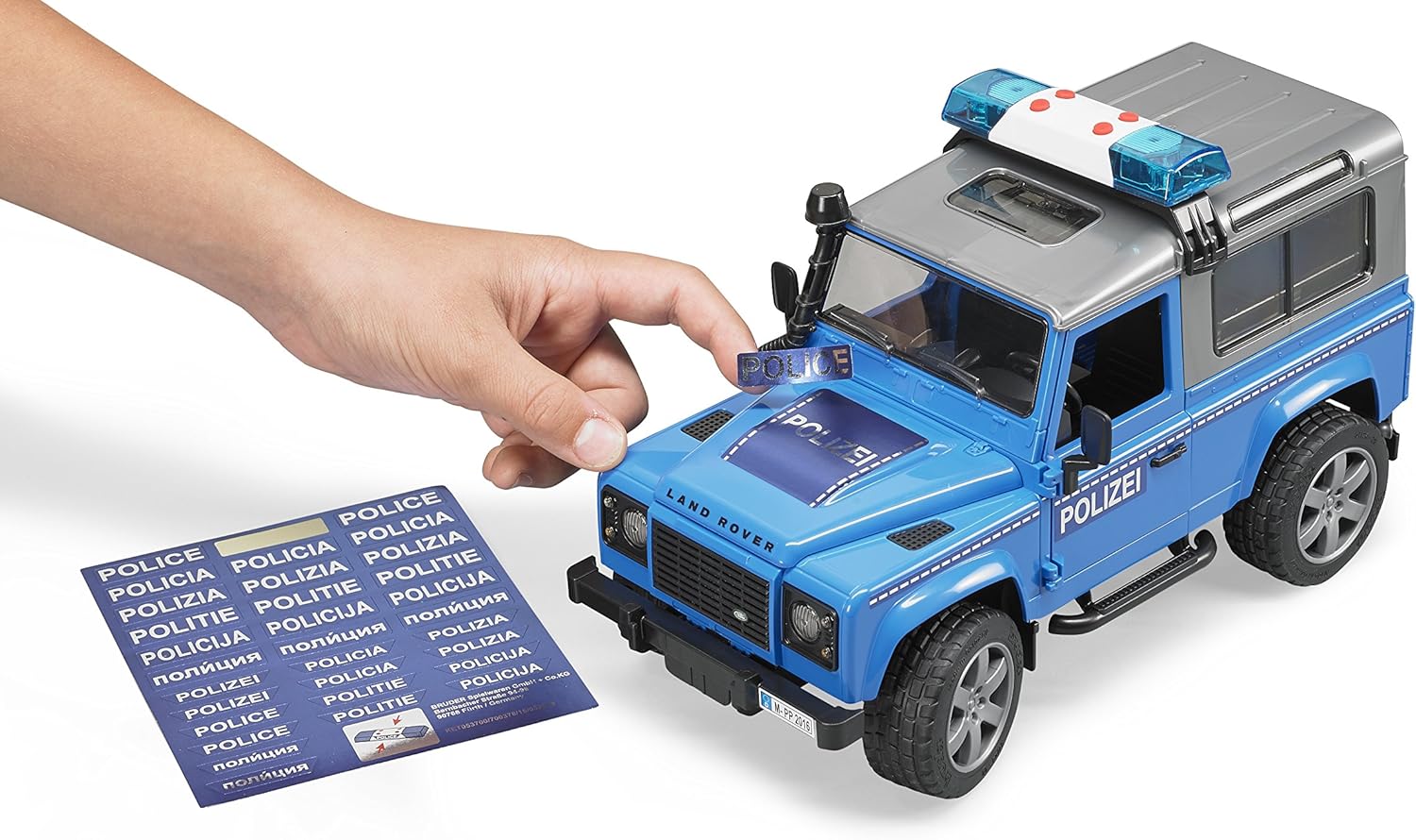 bruder police land rover