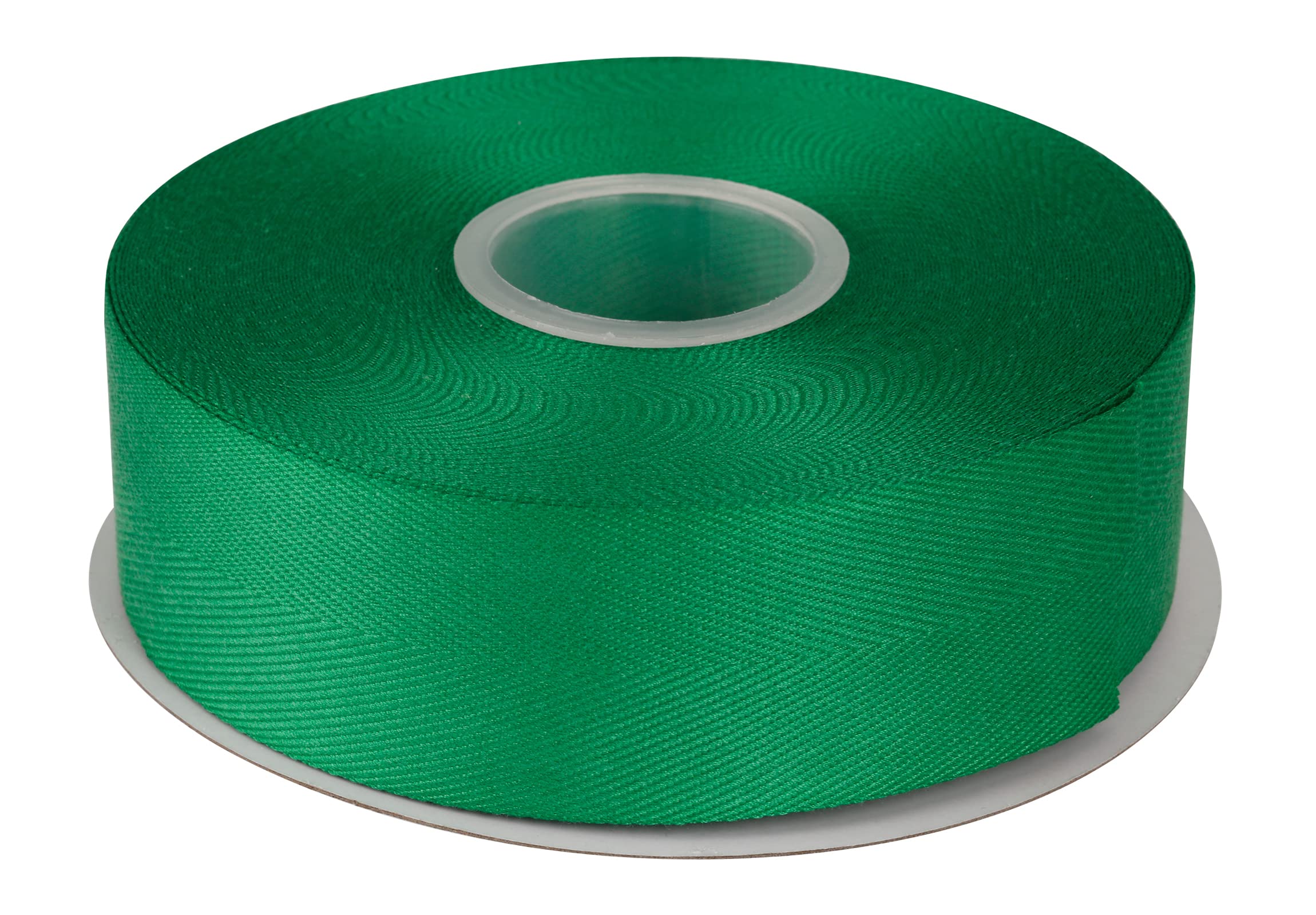 Joycrosso Herringbone Tape Twill Ribbon Soft Handle, Great for Gift Wrapping Craft Sewing, 38mm x 22 Meters - Emerald