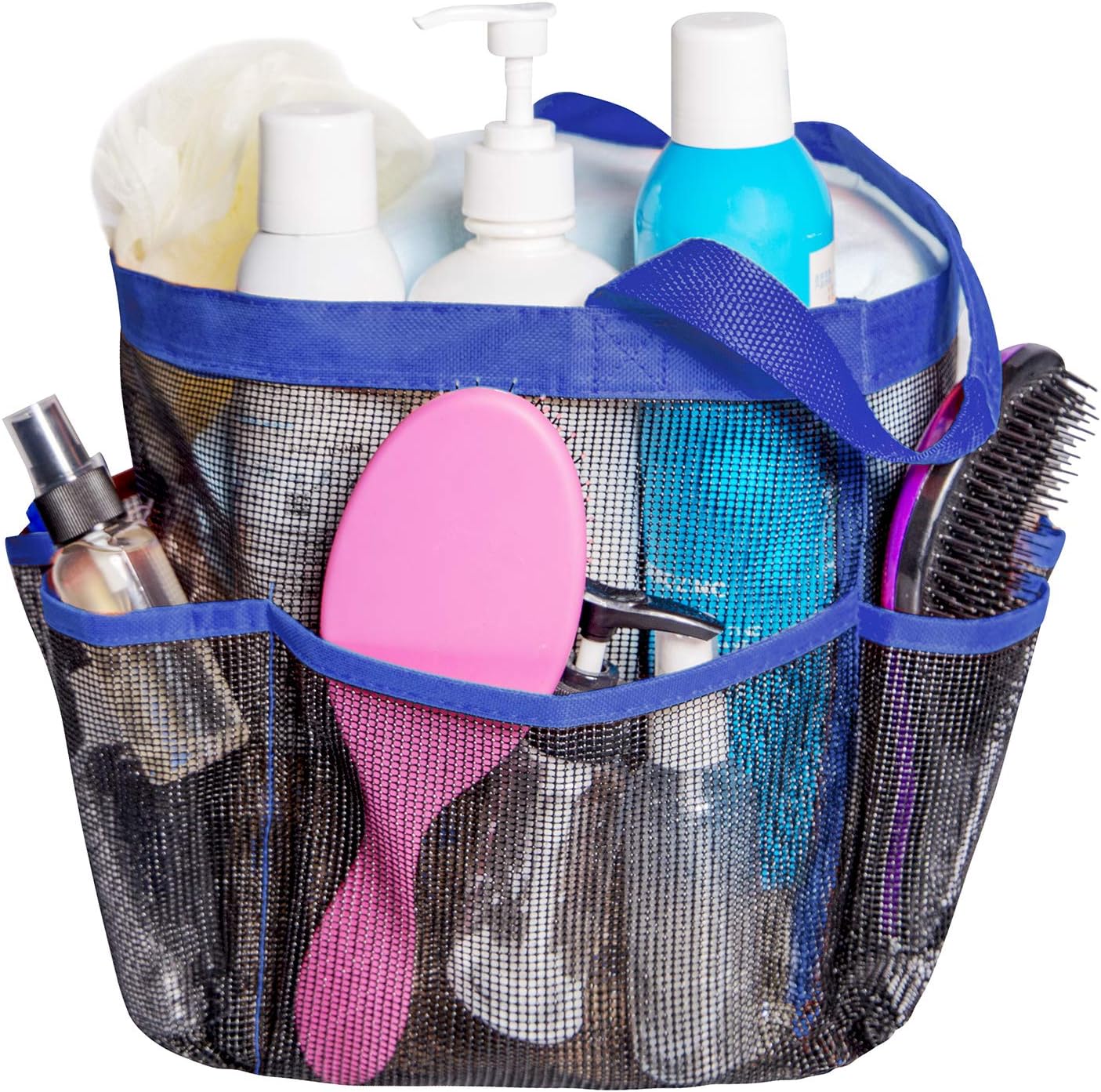 Attmu Mesh Shower Caddy, Quick Dry Tote Bag Oxford Hanging Toiletry and Bath Organizer with 8 Storage Compartments for Shampoo, Conditioner, Soap and Other Bathroom Accessories, Black: Home & Kitchen