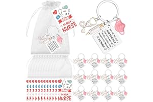 36 PCS Nurse Appreciation Gifts Nurse Keychains Thank You Cards and Organza Bags Nurse’s Day Presents for Nurses Medical Assi