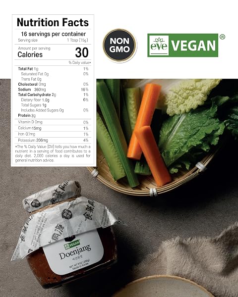 WANGSHIN PREMIUM VEGAN DOENJANG (9OZ) – GLUTEN FREE, ADDITIVES & PRESERVATIVES FREE,VEGAN CERTIFIED. AUTHENTIC TRADITIONAL KOREAN SOY BEAN PASTE.