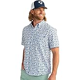 HUK - Mens Kona Pattern Short Sleeve Fishing Button Down Shirt, Windsurfer 2.0, 3X-Large
