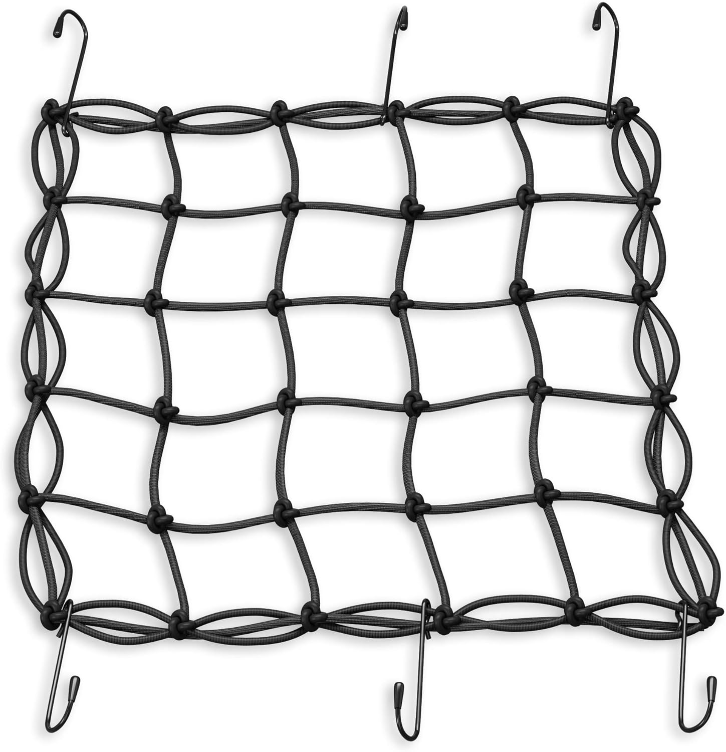 AXEMAX Bungee Cords 32 Pieces Assortment of Tarp Clips, Canopy Ties, Bungie Straps and Cargo Net with Heavy Duty Plastic Coated Metal Hooks -10, 18, 24, 32, 40 inches - - 