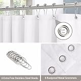 Waterproof Shower Curtain 92x182cm Linen Style with Hooks view 3
