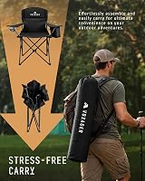 Voyager Folding Camping Chairs 2 Pack with Cooler Bag Portable 600D view 4