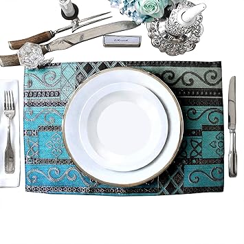 Artbisons Sets von 6 Platzsets 40x30cm Handgemachte Geometrie Platzdeckchen