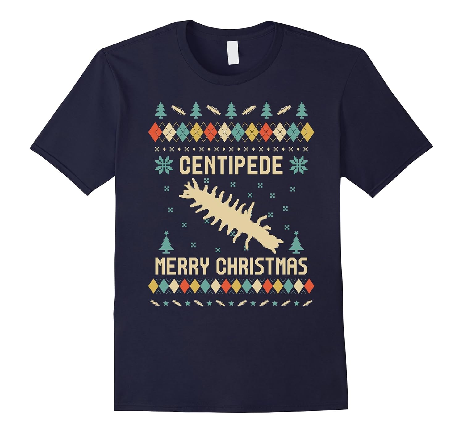 Centipede Christmas T-shirt, Ugly Christmas Sweater T-shirts-ANZ