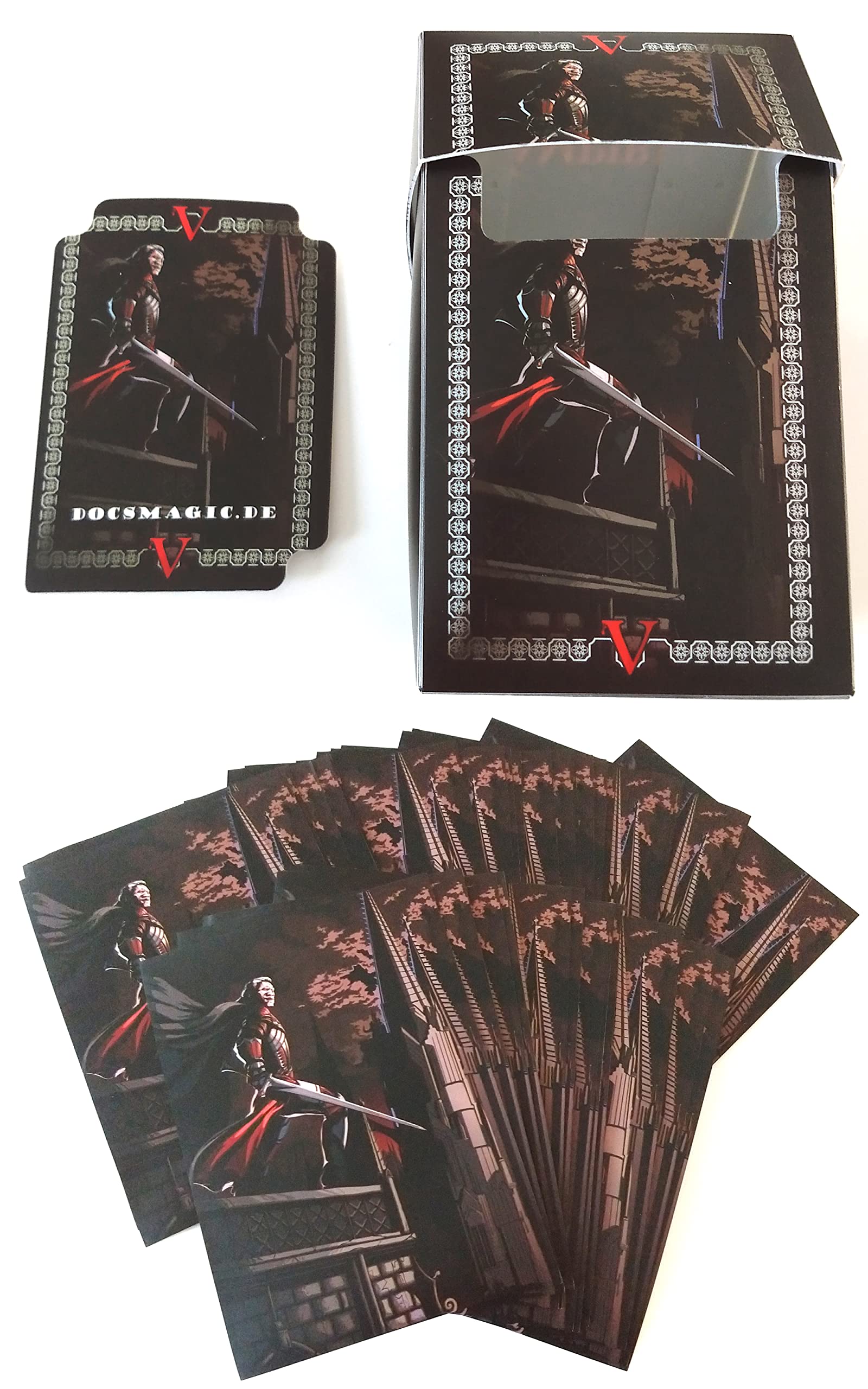 docsmagic.de 100 Art Card Sleeves + Deck Box Vampires Theme Bundle - 66 x 91 mm Standard Size MTG PKM