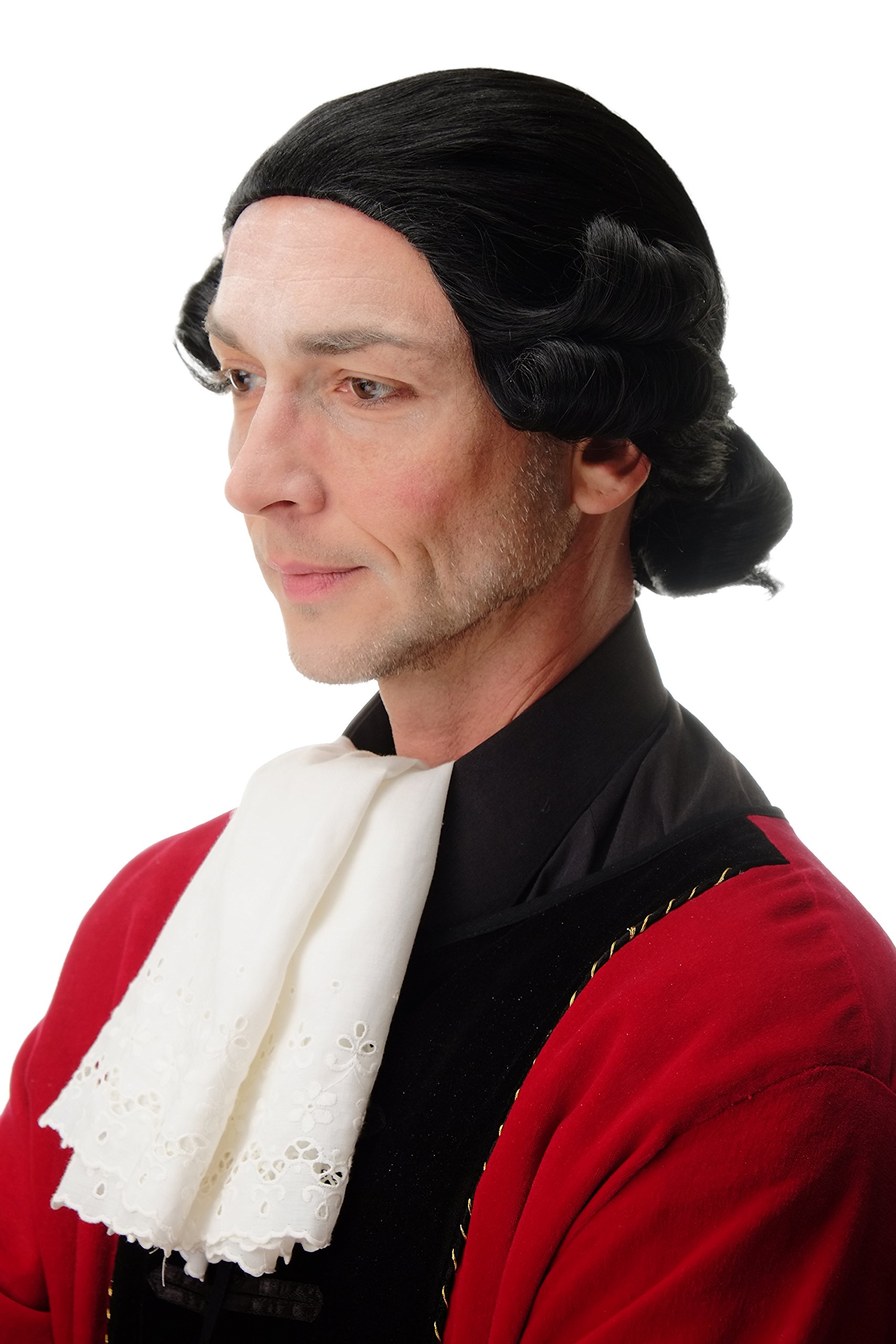 WIG ME UP - F2588-1B Men Man Quality Wig elaborately styled historic baroque lord noble duke king black