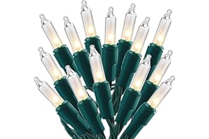 LJLNION Christmas Lights, 150 Count 29 FT Christmas Mini String Lights, Green Wire Fairy Light, 120V UL Certified Connectable Xmas Tree Light for Patio, Holiday, Party, Outdoor Indoor Decoration, Warm White