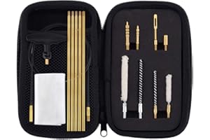 Boosteady .177 Cal & .22 Cal Airgun Cleaning Kit with Cotton Mop Brass Cleaning Rod Nylon Brushes in Zippered Organizer Compa