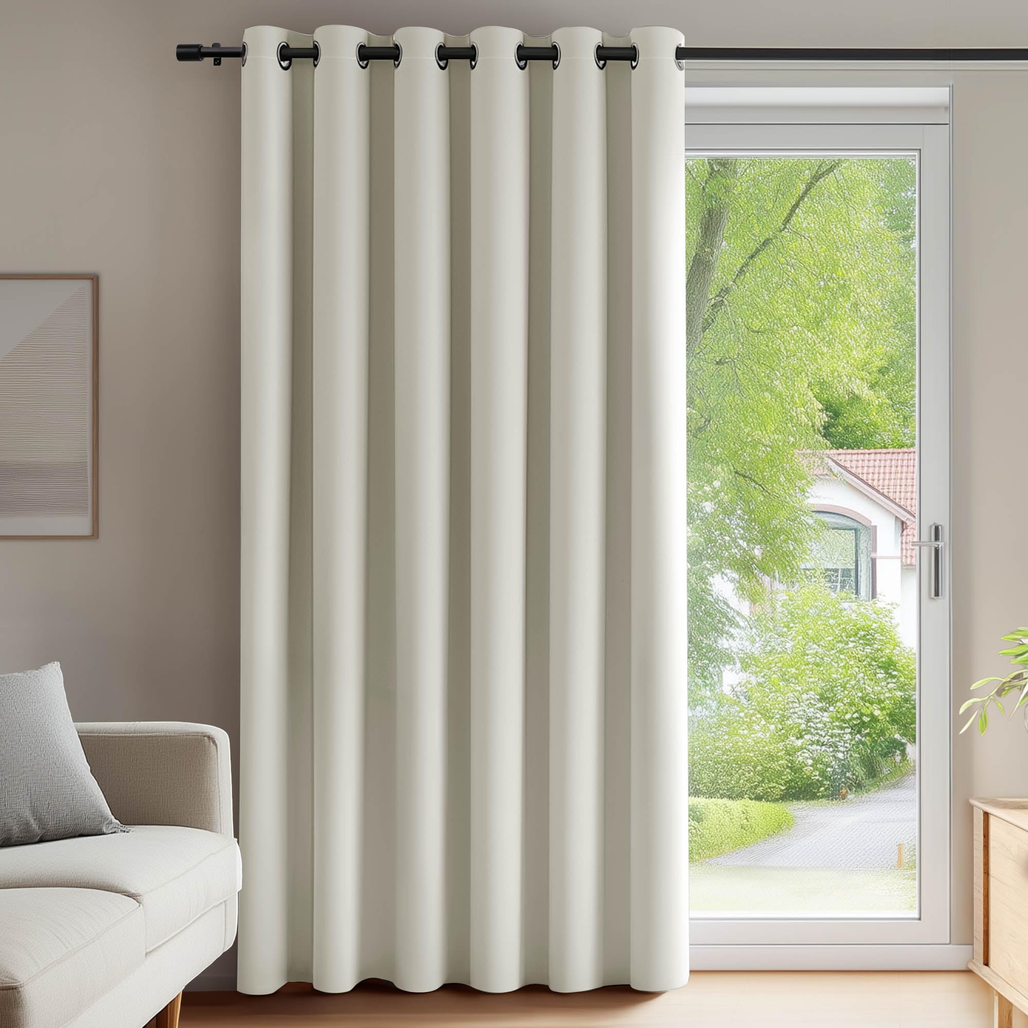 Deconovo Thermal Insulated Blackout Curtains, Anti-Cold, 200 x 290 cm (Width x Height), Curtains for Living Room and Bedroom, Modern Design with Eyelets, Beige, 1 Piece