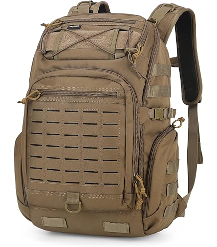 AMHEH 32L Tactical Backpack, Suspended 17 Inch Laptop Compartment, Camo