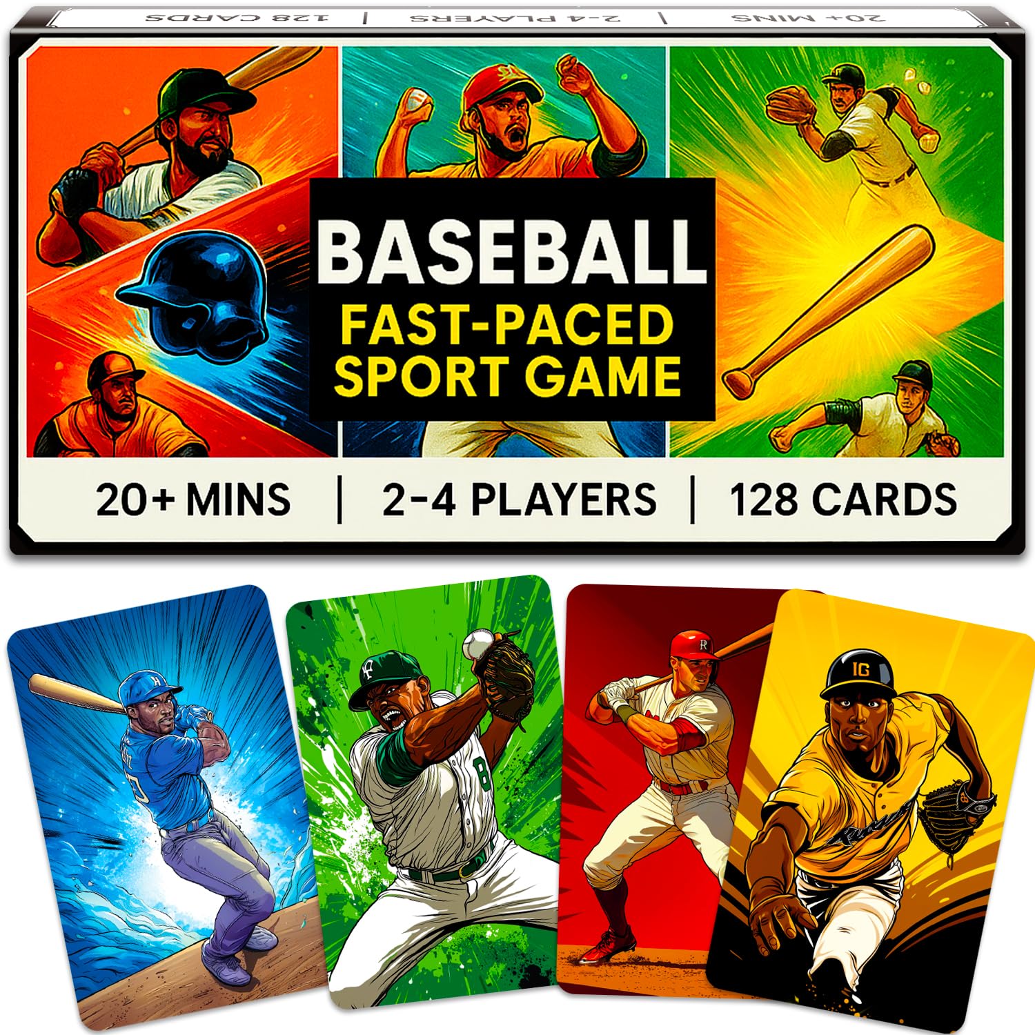 Photo 1 of QUOKKA Baseball Fast-Paced Card Game for Kids & Adults – 128 Cards & Easy Rules – Quick & Fun Matching Game – 2-8 Players – Ages 8+ – Perfect for Family Games Night, Travel and Parties