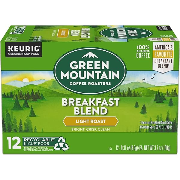 GREEN MOUNTAIN COFFEE ROASTERS BREAKFAST BLEND SINGLE-SERVE KEURIG K-CUP PODS, LIGHT ROAST COFFEE, 12 COUNT