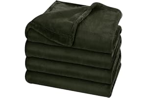 ZEQPZE Fleece Blanket Lightweight Throw Blankets for Sofa,Couch,Bed,Super Soft Cozy Microfiber Blanket(Olive Green，5060)