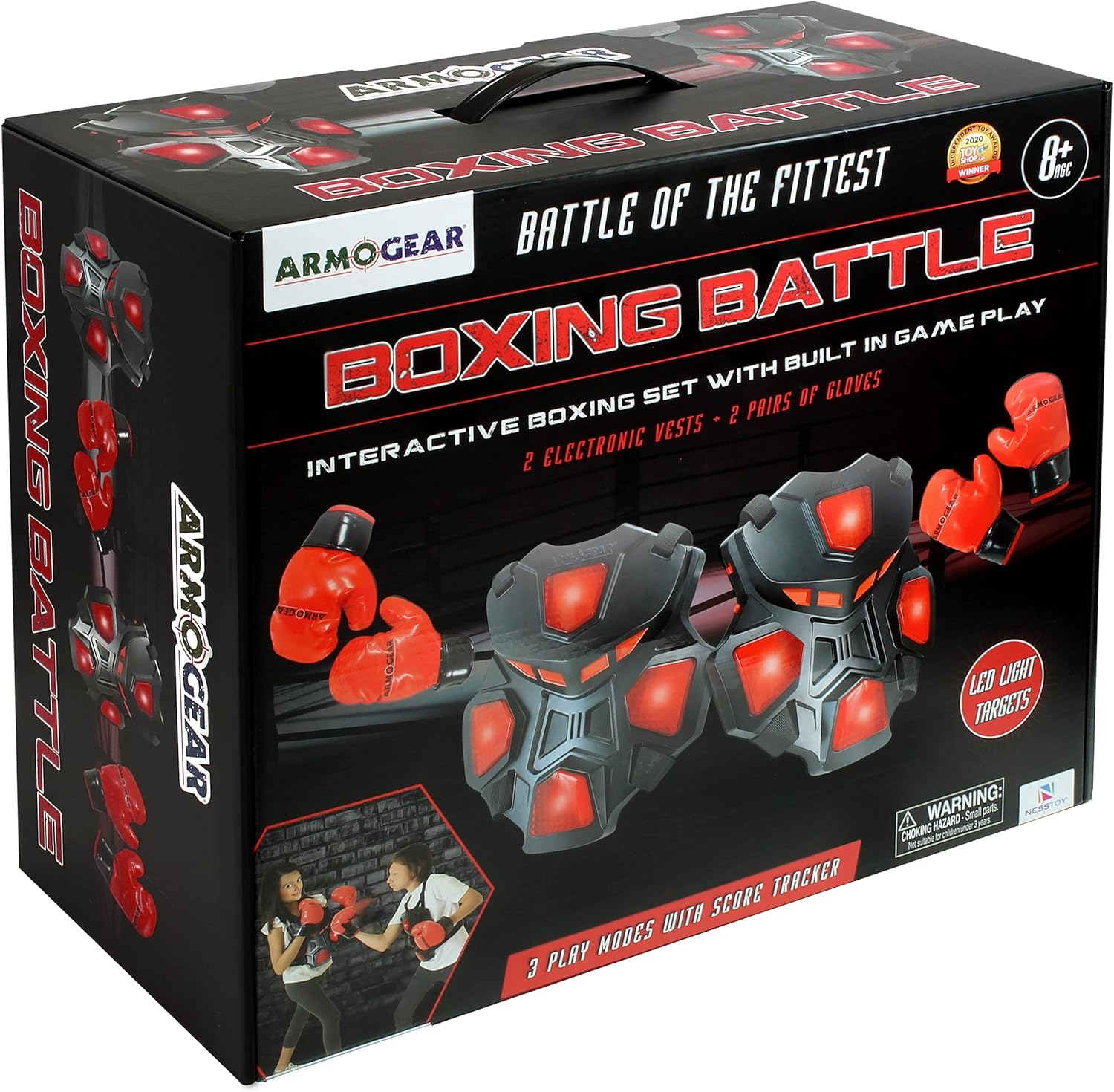 ArmoGear Electronic Boxing Toy for Kids | Interactive Boxing Game with 3 Play Modes, Includes 2 Pairs Boxing Gloves | Cool Toy for Teen Boys | Sports Toy for Kids Boys & Girls, Ages 8 Years +: Toys & Games