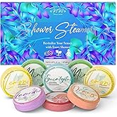 Shower Steamers Aromatherapy 8 Pack - Gifts for Women, Shower Bombs with Essential Oils, Self Care and Stress Relief Stocking Stuffers, Relaxation Birthday Gifts for Women and Men. Blue Petal Style