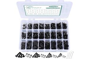 KSSVZZ 1700PCS Metric Nuts and Bolts Assortment Kit - M2 M3 M4 M5 Screws Assortment, Assorted Machine Screw Set with Lock & Flat Washers, Grade 12.9 Alloy Steel Hex Socket Head Screws Bolts and Nuts Kit