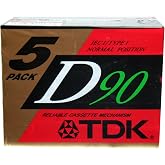 TDK Dynamic Performance D90 High Output IEC I / Type I - 5 Pack Audio Cassette Tapes
