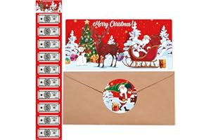 Meiidoshine Christmas Party Gifts, Christmas Money Holder with 10 Bill Slots and 4 Card Slots, Surprise Cash Gift Card Holders with Envelopes for Kids Adults, Fun Ways to Give Money Ideas