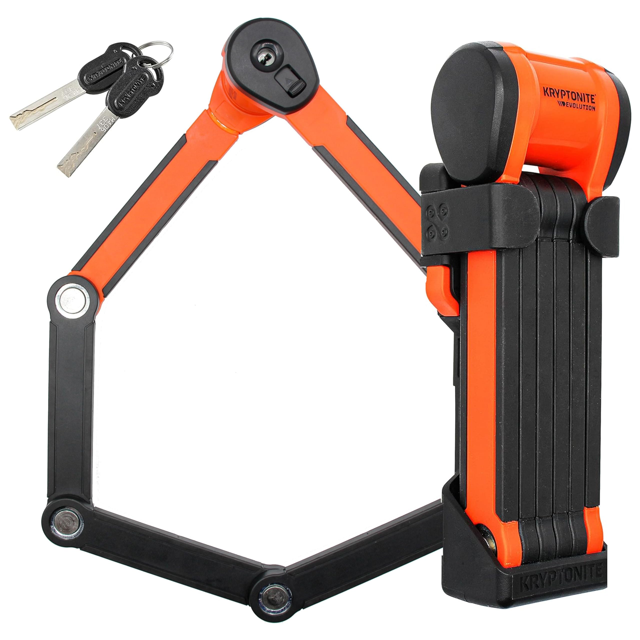 Photo 1 of Kryptonite Evolution 790 Folding Bike Lock, Compact Lightweight High Security Anti-Theft Foldable Bicycle Lock with 2 Keys and Mount for E-Bikes Scooter Road Mountain Bikes, 90cm (35 in) Orange