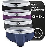 Real Men Ares-Accent Low-Rise Pouch Bikini Brief with ABCD Pouch - 1, 3 & 6 Pack - Waist Size XS - 5XL