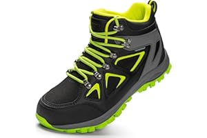 R CORD Kids Hiking Boots Waterproof Non-Slip Ankle Support Girls Hiking Boots Comfortable Breathable Boys Hiking Boots Outdoo