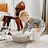 TIMEYARD Dog Toy Basket Small Woven Storage Nursery 30x20x13 cm Mixed-Brown view 6