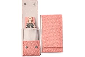 QWATCHBANDS Watch Travel Case Pouch - Genuine Leather Watch Pouches for 1 or 2 Watches - Luxury Watch Accessories in 10 Colors
