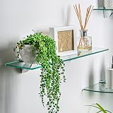 Harbour Housewares Floating Glass Wall Shelves 60cm Pack of 3 with Silver view 5