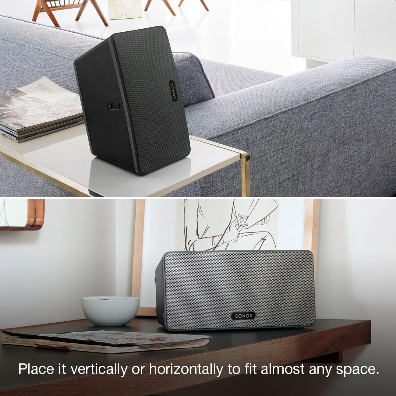 Sonos Play:3 - Mid-Sized Wireless Smart Home Speaker for Streaming Music,  Certified and Works with Alexa. (Black): Home Audio & Theater