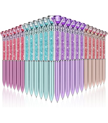 Gullor 5er Set Kristall-Kugelschreiber – Mit Bling Bling Diamant-Design, Schlank, 0,5 Mm Schwarze Tinte