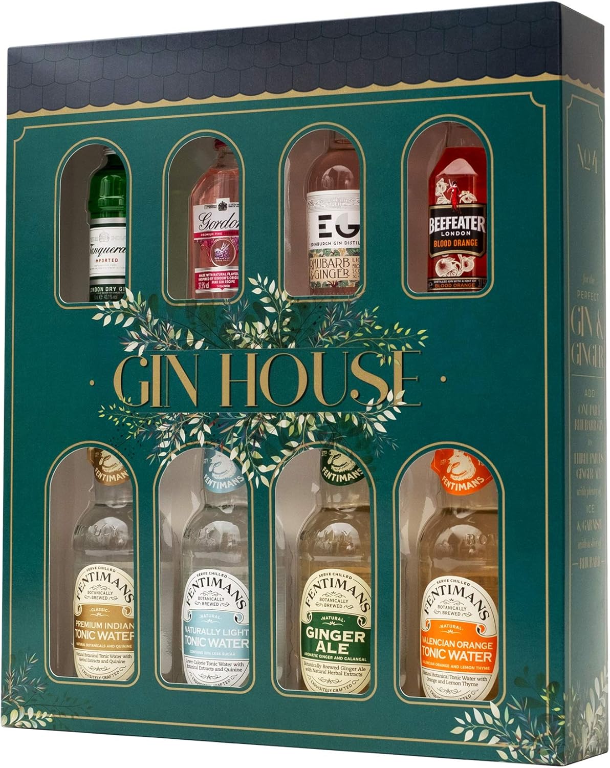 Flavoured Gin Gift Set, Premium 4x5cl Gordons Pink, Edinburgh Rhubarb and Ginger, Tanqueray, Dockyard Orange - Image 3