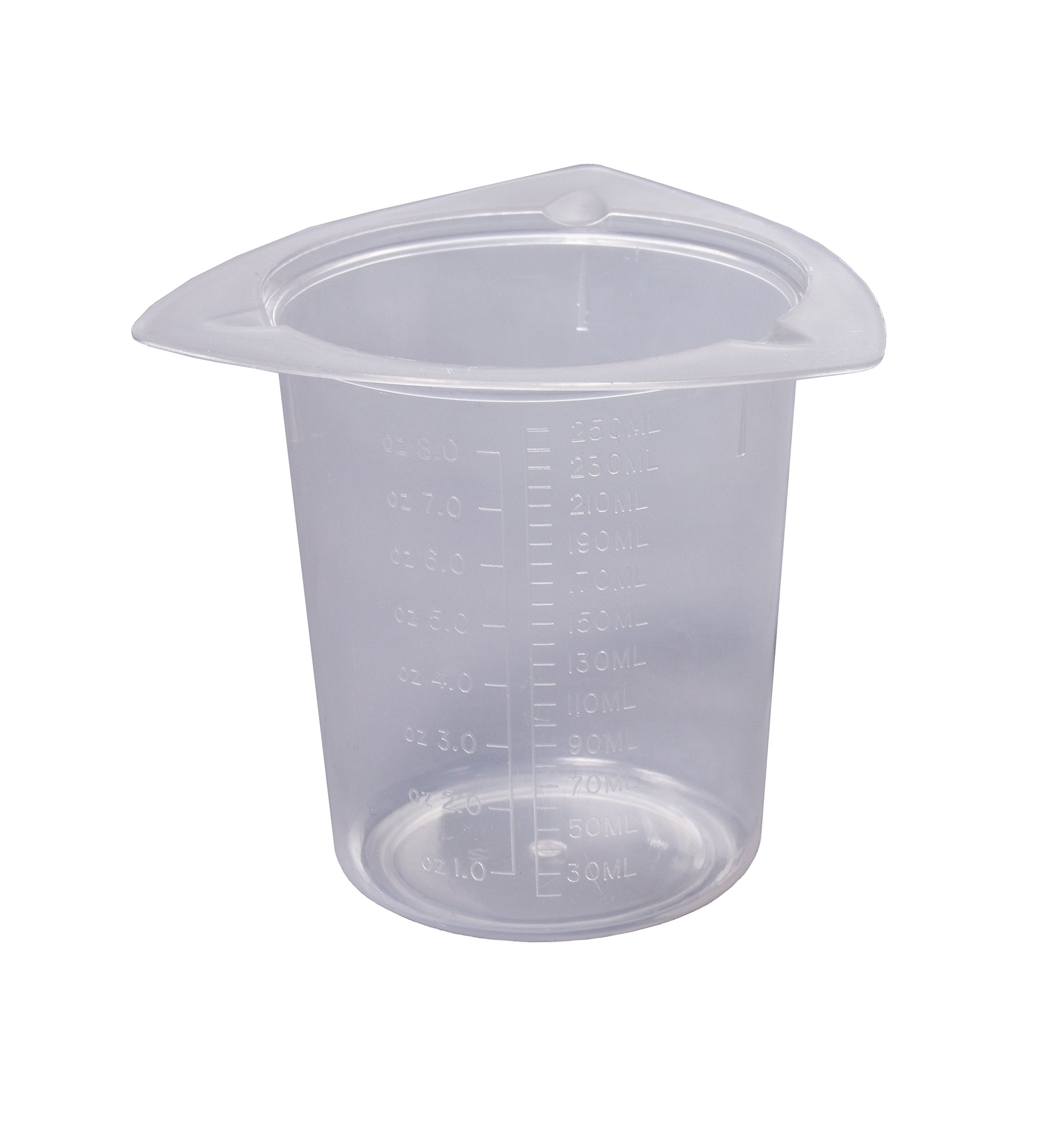 Camlab Plastics Tri-Cornered Plastic Beaker 250mL Pack of 25