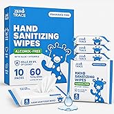 Zero Trace Pocket Hand Sanitizer Wipes – Alcohol-Free & Fragrance-Free – Kills 99.9% of Germs – Safe for Kids & Sensitive Ski