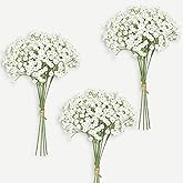 Waipfaru 12Pcs Babys Breath Artificial Flowers, 12.5 Inch Baby Breath Flowers Artificial Bulk, Real Touch White Fake Flowers, Faux Babies Breath Gypsophila for Wedding Home Decor Floral Arrangement