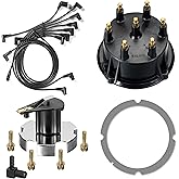 4.3L V6 Ignition Distributor Cap Rotor Spark Plug Wires Tune UP KIT Compatible with MERCRUISER Mercury Marine Thunderbolt TKS 84-816761Q16, 815407Q5