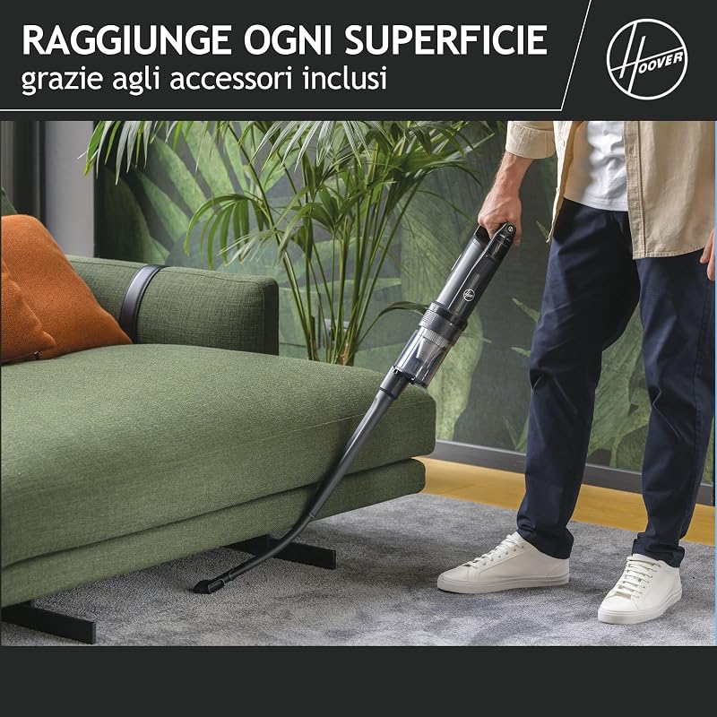 Aspirapolvere senza filo con CORNER GENIE, Spazzola anti-grovigli con luci LED integrate [HFX10H]