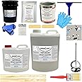 ArmorPoxy Garage Epoxy Floor Kit – Industrial Grade, 2 Part Epoxy Coating for Concrete for Garages, Basements, Workshops, Retail & Automotive Spaces -14 pcs, Covers 600 Sq Ft, Medium Gray