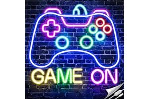 STYPOP Gamer Neon Sign for Game Room Decor, Game On Neon LED Sign for Gamer Wall Decor, Gaming Neon Light Sign for Teen Bedroom Decor, Gamer Gifts for Boys, Teen, Men, Kids