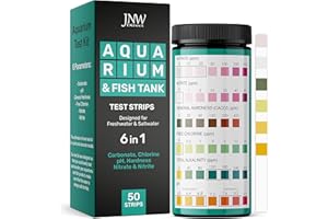 Aquarium Test Strips - 6-in-1 Aquarium Test Kit with eBook - Aquarium Water Test Kit with Quick and Accurate Fish Tank Test Strips - 50 Test Strips by JNW Direct