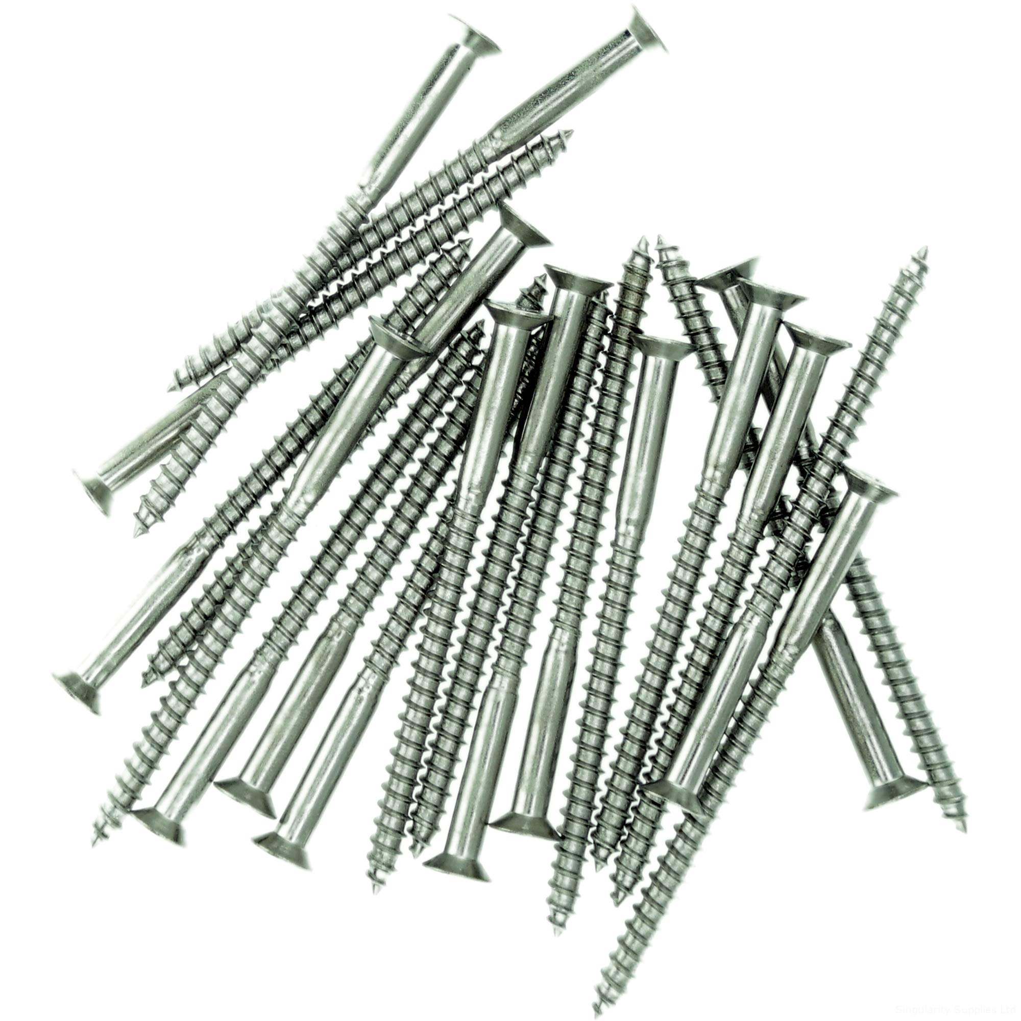 No.6 x 0.78 (3.5mm x 20mm) Pozi Countersunk Wood Screw - Stainless Steel (A2) (Pack of 20)