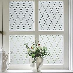 VELIMAX Lattice Frosted Window Film Window Privacy