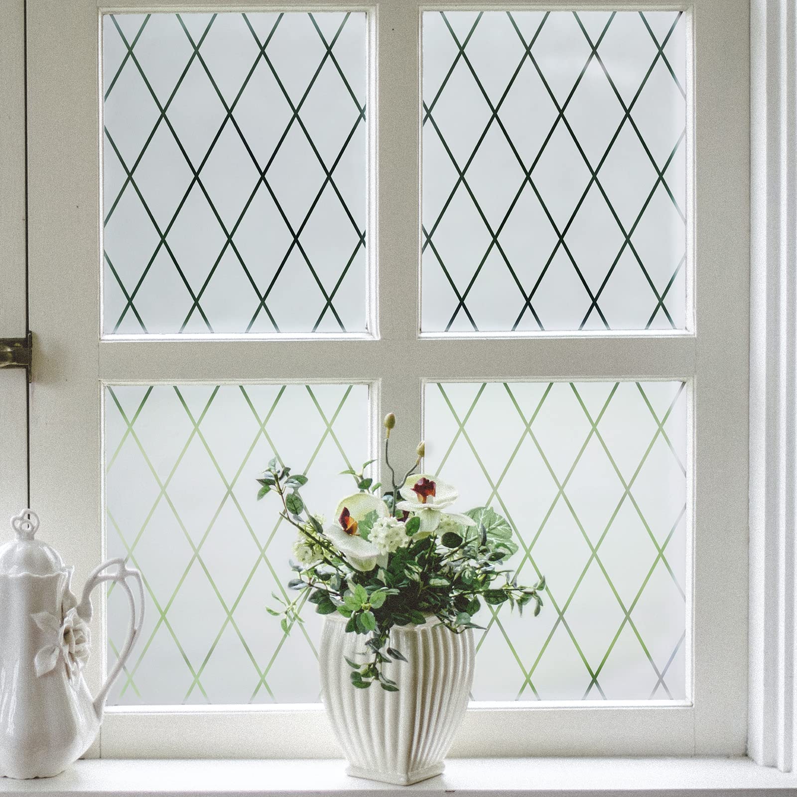 VELIMAX Lattice Frosted Window Film Window Privacy