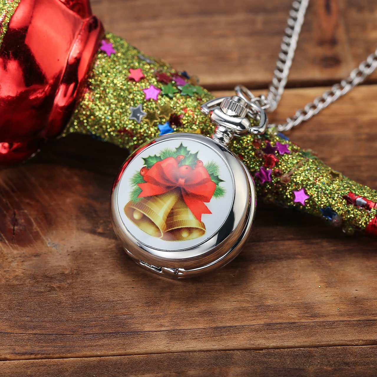 JSDDE Montres de Poche Montre Goussets Montre Simple Montre Vintage Cadeau pour la Fête de Noël